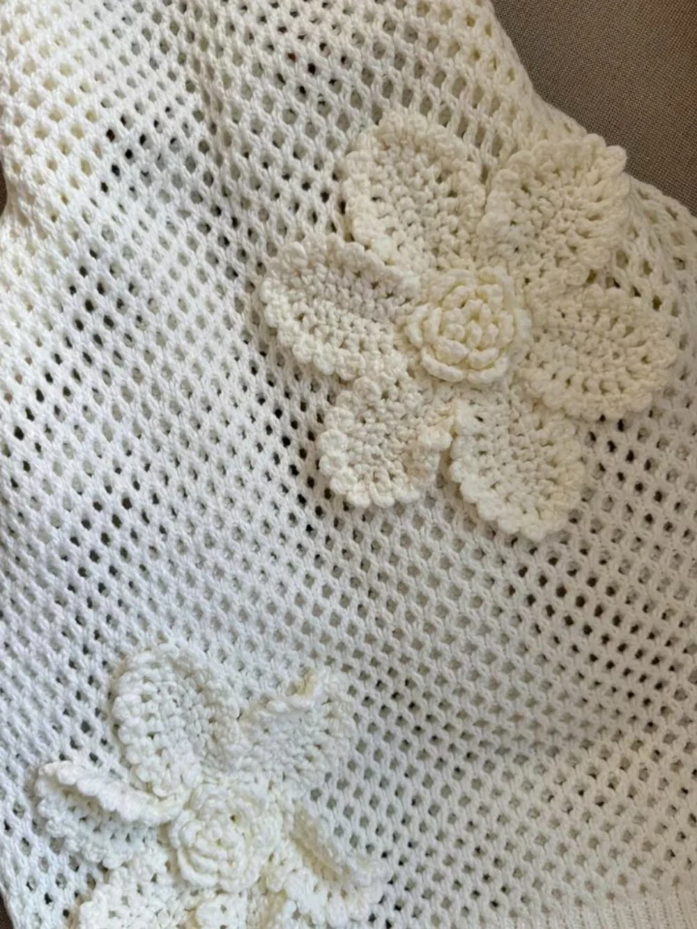 Women's Crochet Openwork Off-Shoulder Dress, French-Style Elegant